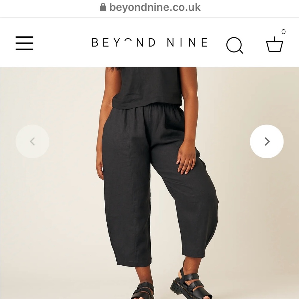 Black linen trousers